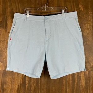Rhone Mens Shorts Blue Seersucker Eppure Si Muove Commuter Golf Activewear 40
